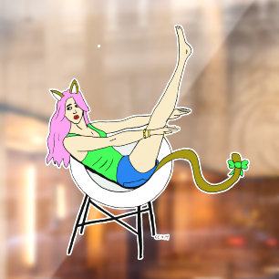 Autocollant Pour Fenêtre catgirl