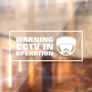 Autocollant Pour Fenêtre CCTV en fonctionnement