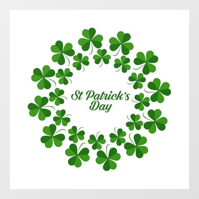 Autocollant Pour Fenêtre Cercle De Clôture De Fenêtre Shamrock (Feuille)