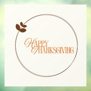 Autocollant Pour Fenêtre cercle feuille de bon thanksgiving