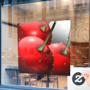 Autocollant Pour Fenêtre Cerises avec gouttes de ragoût