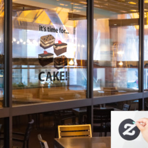 Autocollant Pour Fenêtre C'est l'heure de la gâteau Boulangerie Restaurant