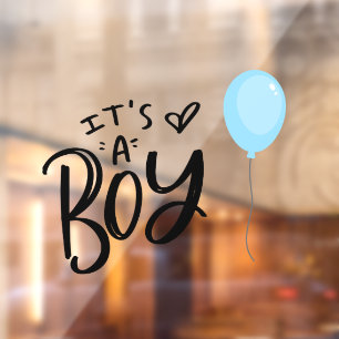 Autocollant Pour Fenêtre C'est un garçon avec un ballon bleu 