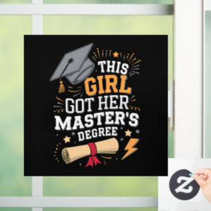 Autocollant Pour Fenêtre Cette fille a obtenu son diplôme de master