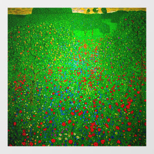 Autocollant Pour Fenêtre Champ de pavot Gustav Klimt