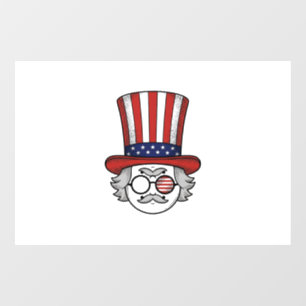 Autocollant Pour Fenêtre Chapeau haut de forme à l'envers patriotique dessi