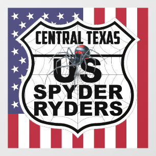 Autocollant Pour Fenêtre Chapitre du centre du Texas - Drapeau et logo adhé