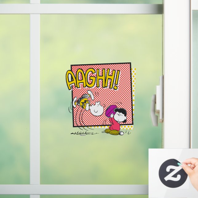 Autocollant Pour Fenêtre Charlie Brown et Lucy Football Comic Graphic (Maison)