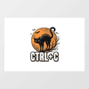 Autocollant Pour Fenêtre Chat effrayant CTRL C Conception vectorielle Hallo