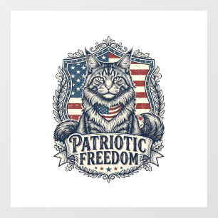 Autocollant Pour Fenêtre Chat Maine Coon Patriotique