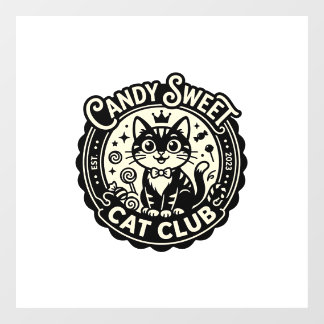 Autocollant Pour Fenêtre Chat Sucré Mignon Graphique de Chat Drôle - Candy 