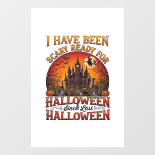 Autocollant Pour Fenêtre Château Hanté Halloween Sorcière Citrouille Effray
