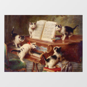 Autocollant Pour Fenêtre Chatons et piano