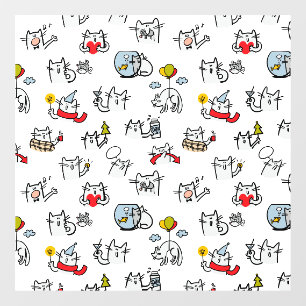 Autocollant Pour Fenêtre Chats amusants, lait et magie.
