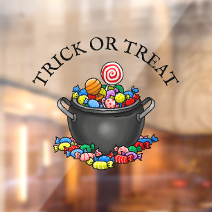 Autocollant Pour Fenêtre Chaudière de bonbons Trick or Treat
