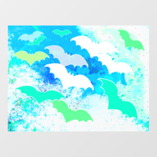 Autocollant Pour Fenêtre Chauves-souris en vol Pastel Blue