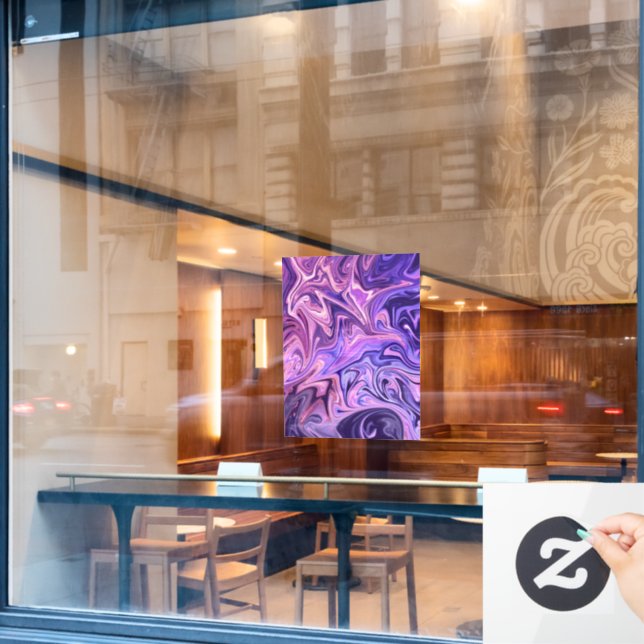 Autocollant Pour Fenêtre Chef-d'oeuvre d'art Abstrait (Fenêtre de café)
