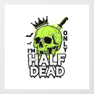 Autocollant Pour Fenêtre Chemise à gravure vintage Halloween crâne à moitié