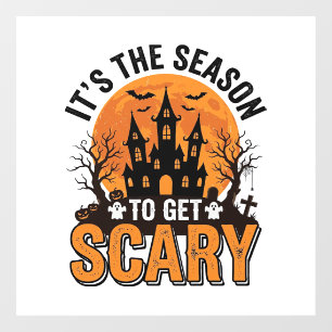 Autocollant Pour Fenêtre Chemise Château Hanté Saison Effrayante Halloween