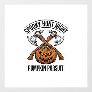 Autocollant Pour Fenêtre Chemise de chasse Halloween avec haches de citroui