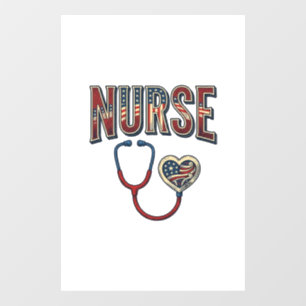 Autocollant Pour Fenêtre Chemise de conception de stéthoscope patriotique d