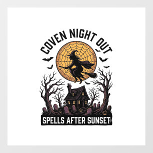 Autocollant Pour Fenêtre Chemise de Coven Hanté Vintage Witch House Hallowe