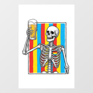 Autocollant Pour Fenêtre Chemise de graveur vintage arc-en-ciel de bière de