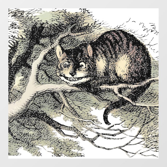 Autocollant Pour Fenêtre Cheshire Chat Alice Wonderland Classic (Feuille)