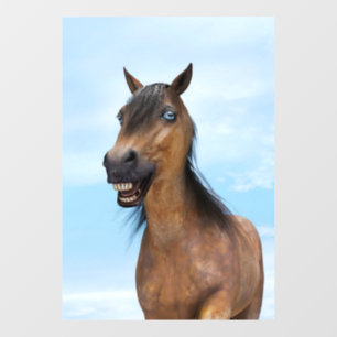 Autocollant Pour Fenêtre Cheval de baie souriant heureux