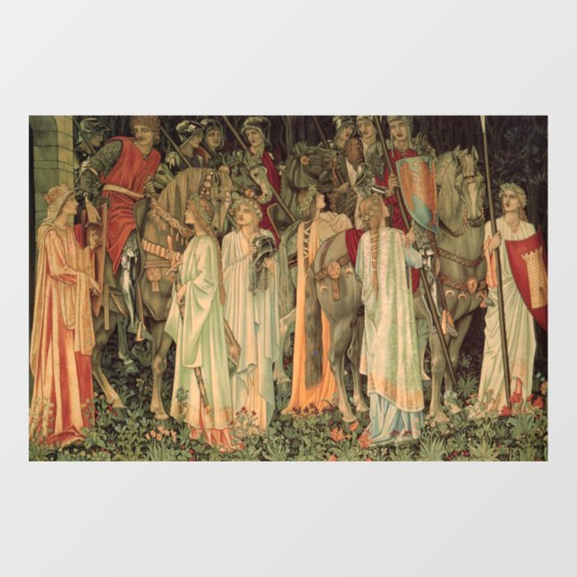 Autocollant Pour Fenêtre Chevaliers médiévaux de la Table Ronde (Feuille)