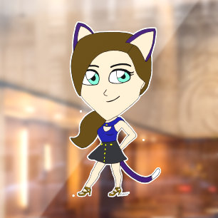 Autocollant Pour Fenêtre chibi catgirl