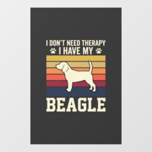 Autocollant Pour Fenêtre Chien de thérapie rétro Beagle vintage