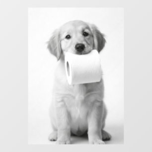 Autocollant Pour Fenêtre Chien de traîneau golden retriever monochrome papi