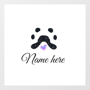 Autocollant Pour Fenêtre Chien patte noir animal ajouter nom texte animal p