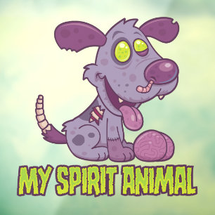 Autocollant Pour Fenêtre Chiendent Zombie est Mon Animal Spirituel