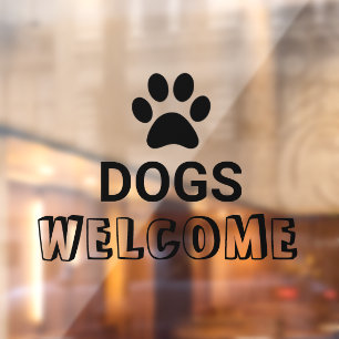 Autocollant Pour Fenêtre Chiens à patte noire bienvenus