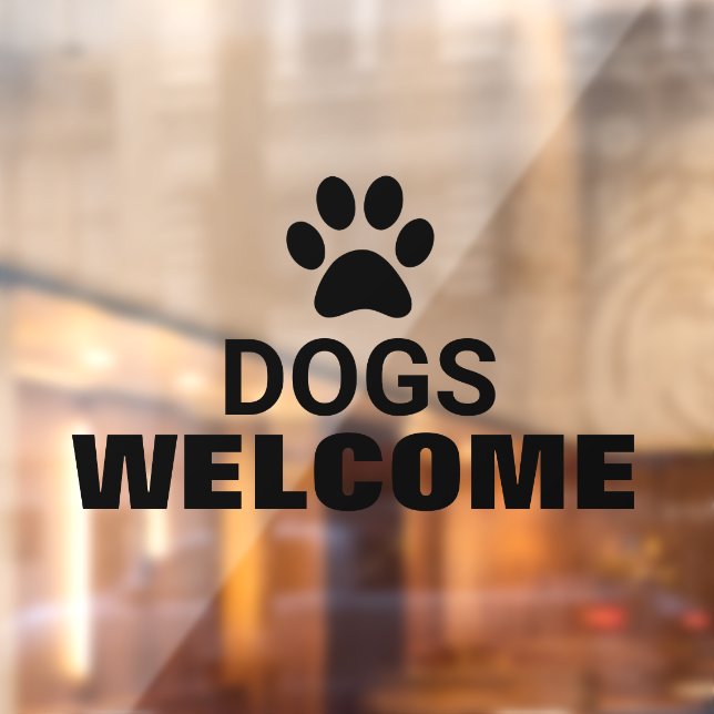 Autocollant Pour Fenêtre Chiens d'affaires bienvenus (Feuille 2)