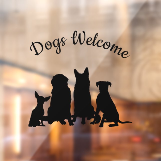 Autocollant Pour Fenêtre Chiens de bienvenue, Chiens sympa (Feuille 2)