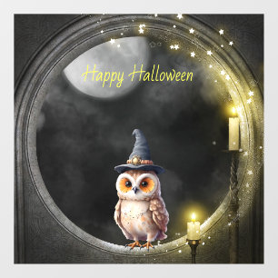 Autocollant Pour Fenêtre Chouette d'Halloween dans la fenêtre tour ronde