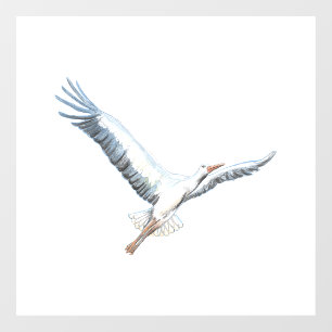 Autocollant Pour Fenêtre cigogne blanche volant