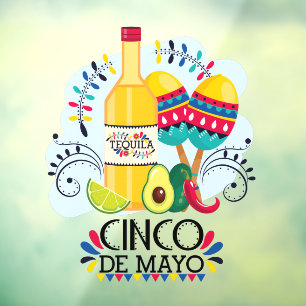 Autocollant Pour Fenêtre Cinco de Mayo Tequila Entreprise Mexicaine
