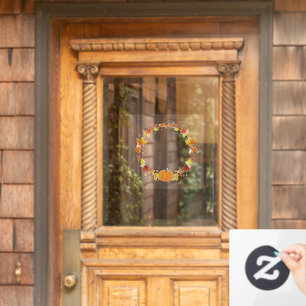 Autocollant Pour Fenêtre Citrouille de l'automne Wreath
