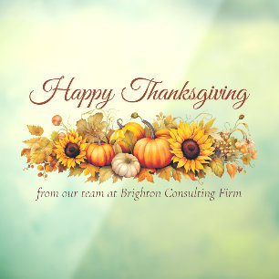 Autocollant Pour Fenêtre Citrouilles de jour de Thanksgiving personnalisées