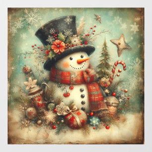 Autocollant Pour Fenêtre Clair de fenêtre classique de Noël Snowman