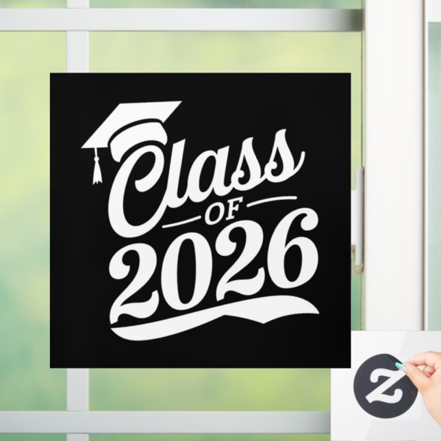 Autocollant Pour Fenêtre Classe De Diplômés De 2026 Fier (Maison)