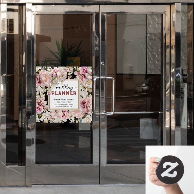 Autocollant Pour Fenêtre Classe Floral Wedding planner (Porte de bureau)