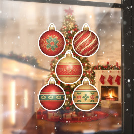 Autocollant Pour Fenêtre Classic Christmas Ornaments Window Cling