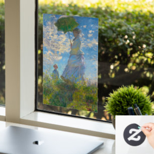 Autocollant Pour Fenêtre Claude Monet Femme avec un parasol