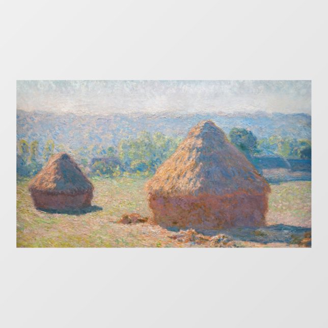 Autocollant Pour Fenêtre Claude Monet - Haystacks, fin de l'été (Feuille)