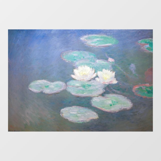 Autocollant Pour Fenêtre Claude Monet - Lys à eau, effet du soir (Feuille)